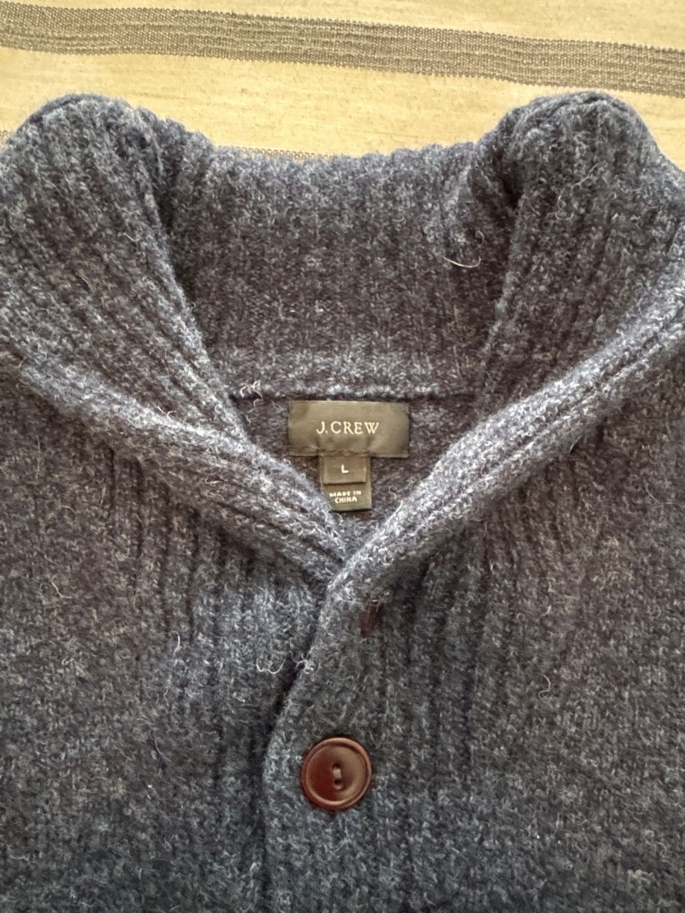 J. Crew Men's Turtleneck Shawl Pullover Sweater - Charcoal Gray - Picture 2 of 2